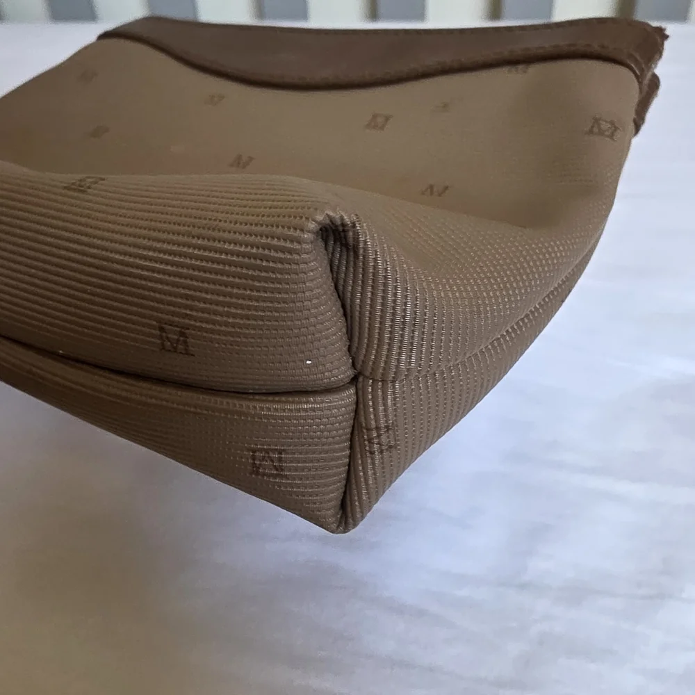 Monet Tan and Brown Vintage Style Textured Make Up Pouch